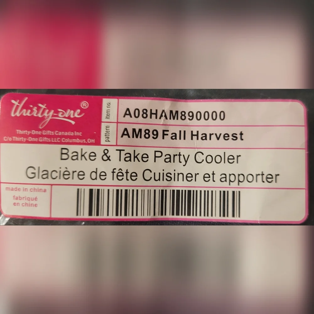 NEW Thirty-one Bake & Take Party Cooler Autumn Harvest print - Picture 2 of 8